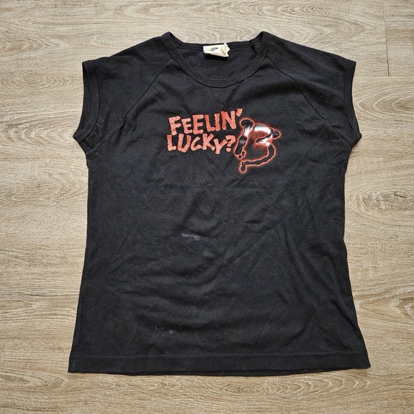 Universal studios Tops - Vintage 2003 Halloween Horror Nights Feelin' Lucky? Shirt Women's XL USA